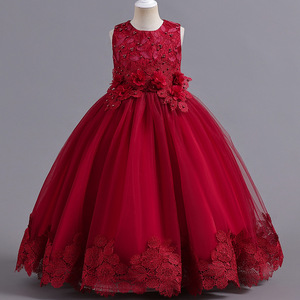 Mädchen Hochzeit Abend Ballkleid für <span class=keywords><strong>Prom</strong></span> Blume Pailletten Kinder Party Kleider Mädchen Kinder Kostüm Bestickte Prinzessin Kleider - Product Image 4