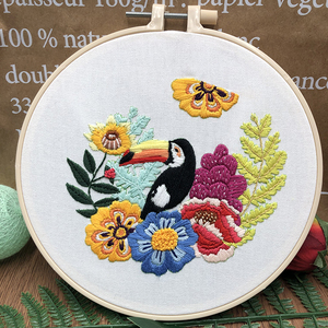 Kits de broderie JP Parrot Series Kits de point de croix Kit de broderie estampillé motif floral pour débutants - Product Image 4
