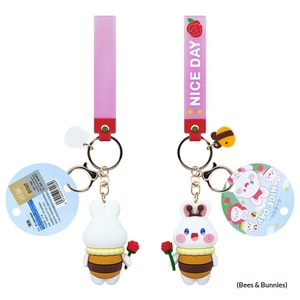 <span class=keywords><strong>Porte</strong></span>-clés <span class=keywords><strong>Original</strong></span> NICE DAY en PVC, motif lapin fleuri 3D, pendentif de sac créatif et exquis en alliage pour <span class=keywords><strong>femme</strong></span> - Product Image 6