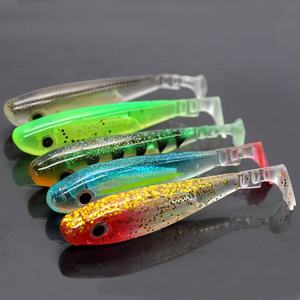 Señuelo de pesca de gusano de plástico blando al por mayor de fábrica, 5 colores, pie de pato, 60mm, 90mm, 120mm, pez de agua dulce, lubina, trucha, Océano, barco, pesca - Product Image 3
