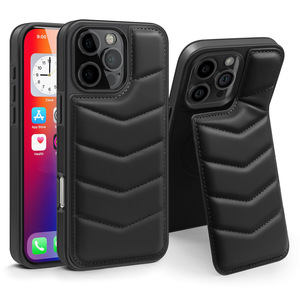 Funda magnética tipo cartera con soporte invisible y ranuras para tarjetas, con forro de plumón, para S24 S24ULTRA - Product Image 1
