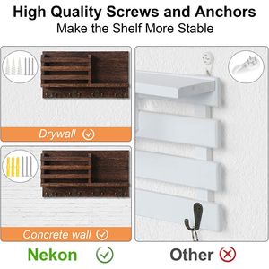 Porte-courrier mural en bois, organisateur de trieurs de courrier avec 4 crochets à Double clé - Product Image 2