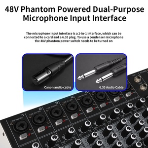 DP8 peralatan Audio profesional sistem suara 8 saluran 256 Mixer DSP pengendali <span class=keywords><strong>Dj</strong></span> konsol Mixer cangkang logam untuk acara panggung - Product Image 5