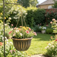 Pot Bunga Gantung Rustic Retro untuk Taman Luar Ruangan, Halaman, dan Dalam Ruangan