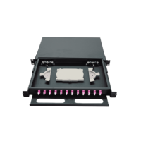 Vente en gros de panneaux de brassage ODF coulissants 1U 12 ports 24 fibres LC/OM4 entièrement équipés pour FTTH en fibre optique – Chine