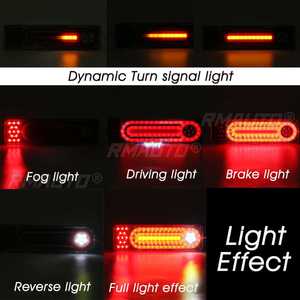 2PCS 24V Feux arrière LED dynamiques pour voiture, camion, clignotants, feux de freinage, feux de recul, remorque, camion, bus, camping-car, caravane 46cm - Product Image 3