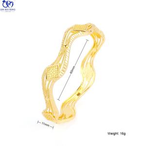 JXX Ladies New 24K Gold Plated Exquisite Dubai Indian Bridal Wedding <b>Bangle</b> JSZ-Z235A-238A-12N Fashion <b>Bangle</b> Wedding <b>Bangle</b> - Product Image 4