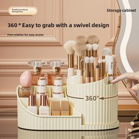 Support rotatif pour pinceaux de maquillage de table - Boîte de rangement multifonctionnelle pour rouge à lèvres, fards à paupières et coiffeuse