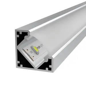 Strip LED anti-silau, profil aluminium segitiga LED profil aluminium untuk lampu lemari 19x19mm