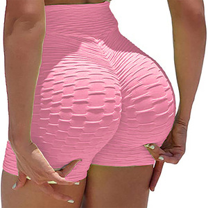 Shorts de yoga jacquard bulles sans couture pour femmes, style européen et américain, effet fessier galbé, pour la course et l'exercice - Product Image 1