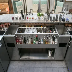 Estación de cóctel personalizada, mesa de mezclas, bar de cóctel, banco de trabajo
