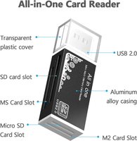Lecteur de carte USB 4 en 1 SD TF Lecteur de carte mémoire externe USB 2.0 pour Memory Stick T-Flash Micro M2 MS Adaptateur SD