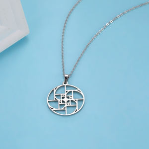 Collar con Colgante de Geometría de la Espiral de <span class=keywords><strong>Fibonacci</strong></span>, Círculo, Triángulo, Proporción Áurea, Acero Inoxidable, Gargantilla para Mujer, Joyería - Product Image 3