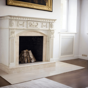 Contour <span class=keywords><strong>de</strong></span> cheminée sculpté <span class=keywords><strong>en</strong></span> pierre naturelle massif, manteau <span class=keywords><strong>de</strong></span> cheminée <span class=keywords><strong>en</strong></span> marbre blanc sculpté à la main pour villa classique européenne - Product Image 3