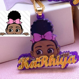 Personalized <strong>Kids</strong> Nameplate Jewelry Colorful Acrylic Pendant <strong>Necklace</strong> Custom Cute Girls Cartoon Character <strong>Name</strong> Letter <strong>Necklaces</strong> - Product Image 5
