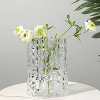 Nordique Glacier hydroponique verre clair vase décoration lumière luxe style maison salon table rose vase à fleurs