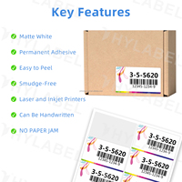 12 up 8.5 "x 11" A4 stiker kertas 8.5x11 inci kayu Label alamat stiker surat Label pengiriman A4 untuk Inkjet Printer