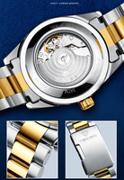 Montre TEVISE de marque supérieure, montre mécanique automatique à tourbillon, phase lunaire, squelette, luminescente, en acier inoxydable, étanche