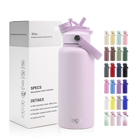 Vente en gros de gourde isotherme moderne de 32 oz, gourde de sport portable en acier inoxydable de 32 oz avec paille