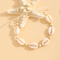 Bracelet ajustable fait main en coquillages naturels avec motif vie marine, bijou de plage océanique pour femme