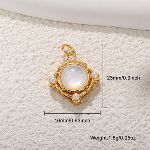 Pendentifs en coquille d'ormeau naturelle HD890, coquille blanche, pierre œil <span class=keywords><strong>de</strong></span> chat, perle, étoile, lune, papillon, lettre H pour la fabrication <span class=keywords><strong>de</strong></span> bijoux DIY - Product Image 5