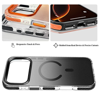 Coque de téléphone magnétique personnalisable à impression UV avec dégradé, coque rigide transparente en acrylique pour iPhone 17 Series, anneau métallique pour appareil photo