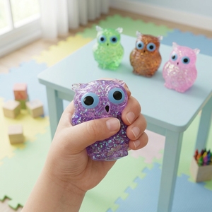 Juguete Blandito de Maltosa con Textura de Búho, de Rebote Lento, para Descompresión, Simulación de Animal, Adorno Antiestrés, Regalo Sensorial para Niños, TPR - Product Image 3