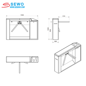 Sewo hai chiều Tripod <span class=keywords><strong>turnstile</strong></span> kiểm soát truy cập với mã <span class=keywords><strong>QR</strong></span> RFID Đầu đọc thẻ cho phòng tập thể dục công viên giải trí vé vào cửa - Product Image 5