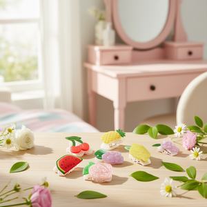 Fermacapelli a forma di artiglio della serie Fruit da 8 cm, accessorio per capelli da donna - Product Image 2