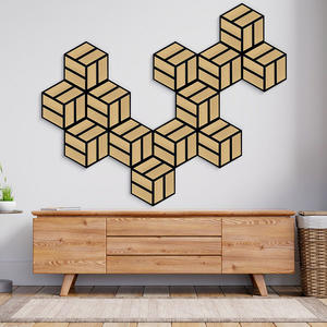 12 pièces panneaux acoustiques auto-adhésifs <span class=keywords><strong>de</strong></span> conception hexagonale moderne insonorisés en <span class=keywords><strong>bois</strong></span> haute densité pour absorbant le bruit <span class=keywords><strong>de</strong></span> l'hôtel - Product Image 5