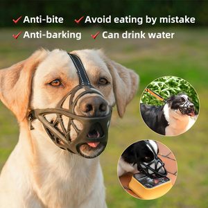 Bozal para perro Bozales transpirables suaves para perro con correas ajustables Evita morder Masticar y lamer la cubierta de la boca del perro - Product Image 3