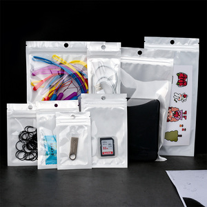 Jewelry cable clear plastic package bag frosted transparent waterproof bag White Pearl Film Ziplock packing Bag