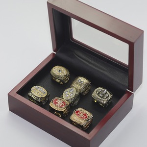 2024新着サンフランシスコ<span class=keywords><strong>49ers</strong></span> 7点セットチャンピオンシップリングセットヒップホップファッション木製ディスプレイボックス付き売れ筋リング - Product Image 3