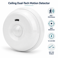 Sensor PIR+M.W 360 Berkabel untuk Plafon, Detektor Gerak dan Intrusi 12m, Alarm Anti Maling, Material ABS untuk Sistem Keamanan Rumah