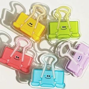 WXUカスタムキュートでカラフルなアクリルバインダークリップ笑顔のデザイン