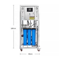 Grand purificateur d'eau commercial à osmose inverse avec pompe, système de filtration 250L/heure