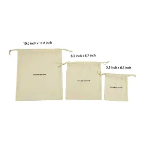 100% Organic Custom Logo Printed Small Shopping Canvas Linen Gift Pouch Underwear Packaging Dust Cotton Drawstring Bag