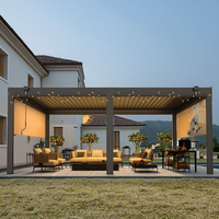 Pergola bioclimatique en aluminium Foshan Wishoutdoor avec lames orientables et moustiquaire, pavillon extérieur imperméable