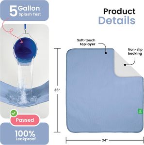 Protège-draps imperméable super absorbant à séchage rapide, lavable et réutilisable, pour <span class=keywords><strong>incontinence</strong></span>, 4 couches, IMPROVE Diaper Blue OEKO - Product Image 2