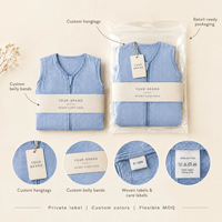 Ventes en gros de gigoteuses pour bébés en bambou personnalisées, 0,5 1,0 2,0 Tog, sans manches, pour bébés de 0 à 6 mois, vêtements pour enfants