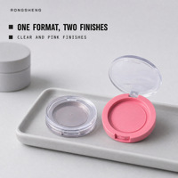 Boîtier compact en plastique recyclable vide pour poudre libre, crème pour les yeux, fard à paupières, blush et surligneur transparent