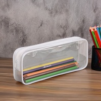 Sac à collation en PVC transparent personnalisé, recyclable, à fermeture éclair, grande capacité, trousse à crayons, logo personnalisé, style simple, pour les enfants