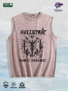Chaleco Hellstar Path to Paradise con Estampado Lavado, Almacén en EE. UU., 3 Colores, Camiseta sin Mangas de Algodón - Product Image 5