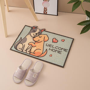 Alfombra de PVC rectangular antideslizante con diseño de gato de dibujos animados para la entrada del hogar, diseño de bienvenida con estampado de animales - Product Image 5