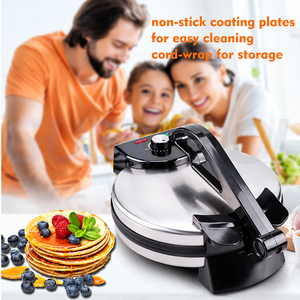 Machine à crêpes et feuilles de rouleaux de printemps à double chauffage avec rangement du câble revêtement antiadhésif facile à - Product Image 3