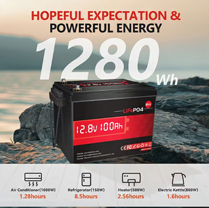 Batterie LiFePO4 mini 12,8 V 100 Ah avec BMS 100 A intégré, sortie de puissance 1280 W pour camping-cars, bateaux, moteurs de traction, systèmes solaires hors réseau - Product Image 3