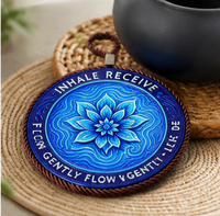 Sous-plat en céramique style Zen personnalisé, motif lotus suspendu à la corde, écologique, antidérapant, résistant à la chaleur, pour cuisine et maison