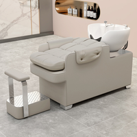 Chaise de salon de coiffure confortable avec lavabo en céramique, mobilier de beauté pour salon, évier de salon pour lavage de cheveux, vente en gros d'usine, vente chaude