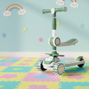 Trottinette pour enfants, trottinette et patins à roulettes trois-en-un, adaptée aux enfants de 1 à <span class=keywords><strong>3</strong></span>, 6 et 12 ans, peut être utilisée pour s'asseoir, rouler et patiner - Product Image 5