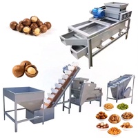Hazelnootschilmachine, amandelschilbreker en -zeefmachine, pecannootkraker en -scheidingsmachine, palmpitkraker en -scheidingsmachine